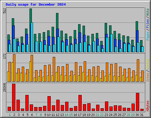 Daily usage for December 2024