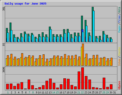 Daily usage for June 2025