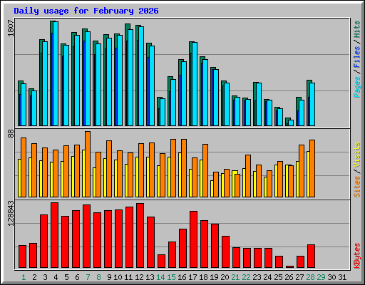 Daily usage for February 2026
